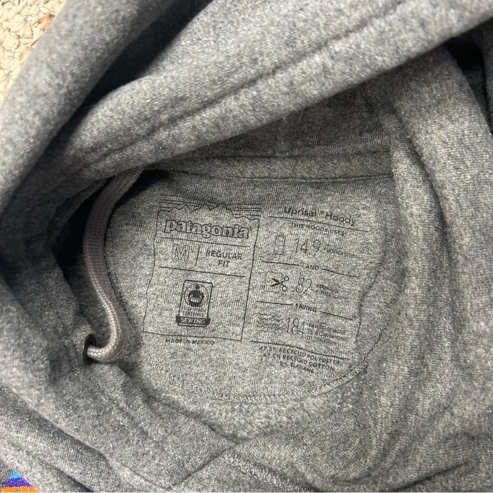 Patagonia Gray Hoodie with Buffalo Design - Picture 3 of 7